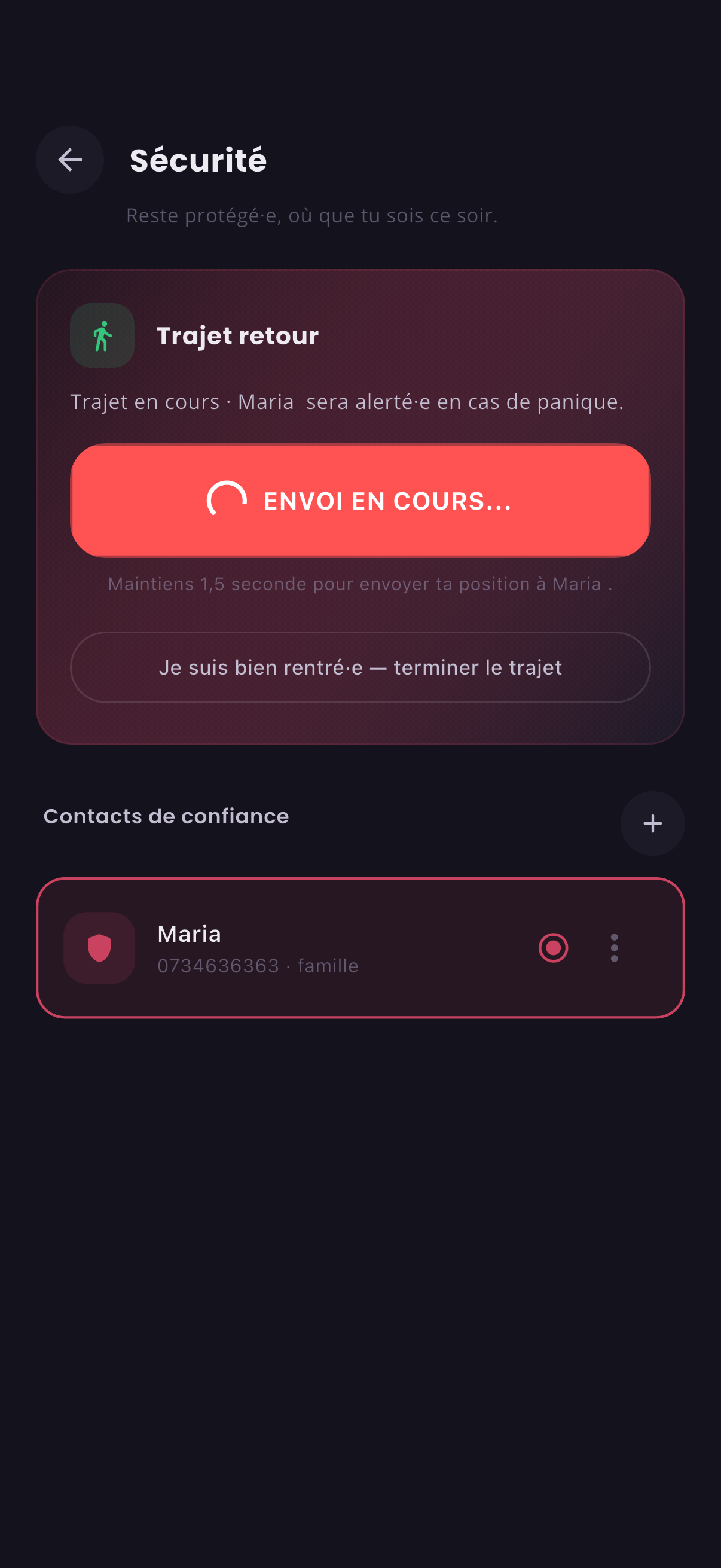 Écran sécurité Repère